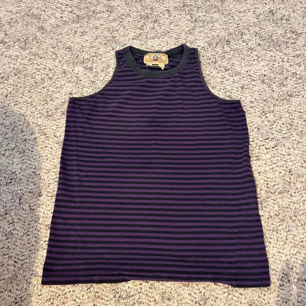 Purple and Black Vintage Striped Tank